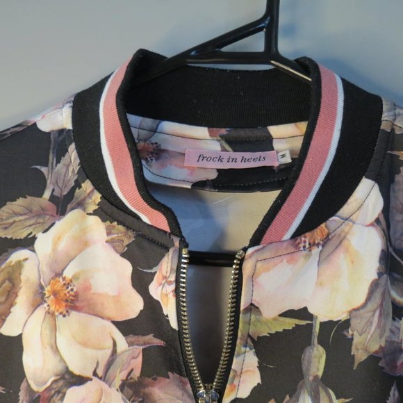 FROCK IN HEELS - floral bomber style jacket - size med - Picture 3 of 8